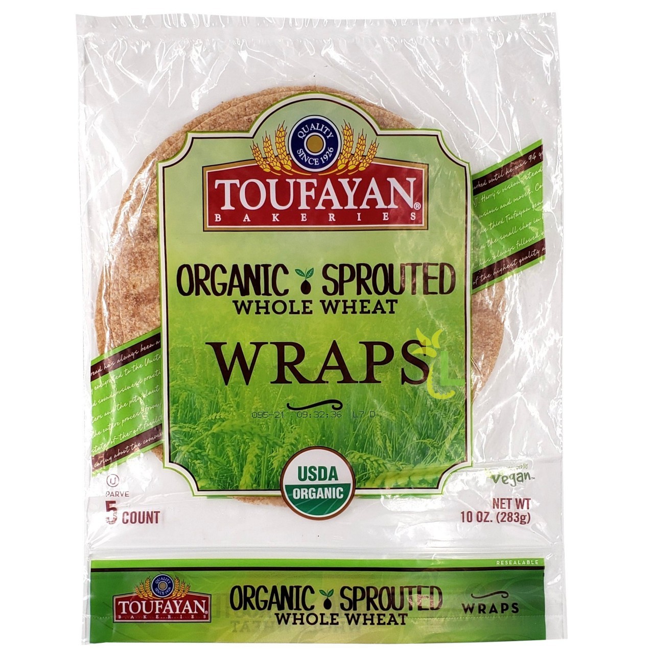 TOUFAYAN WRAPS ORG SPROUTED WHEAT 10oz