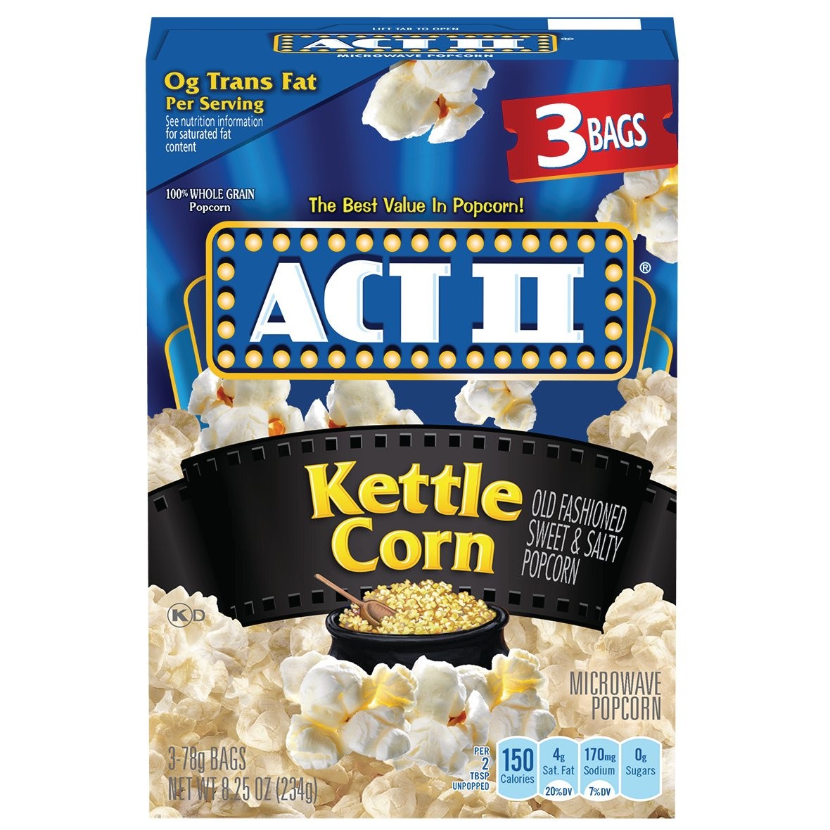 ACT II POPCORN KETTLE CORN 234g