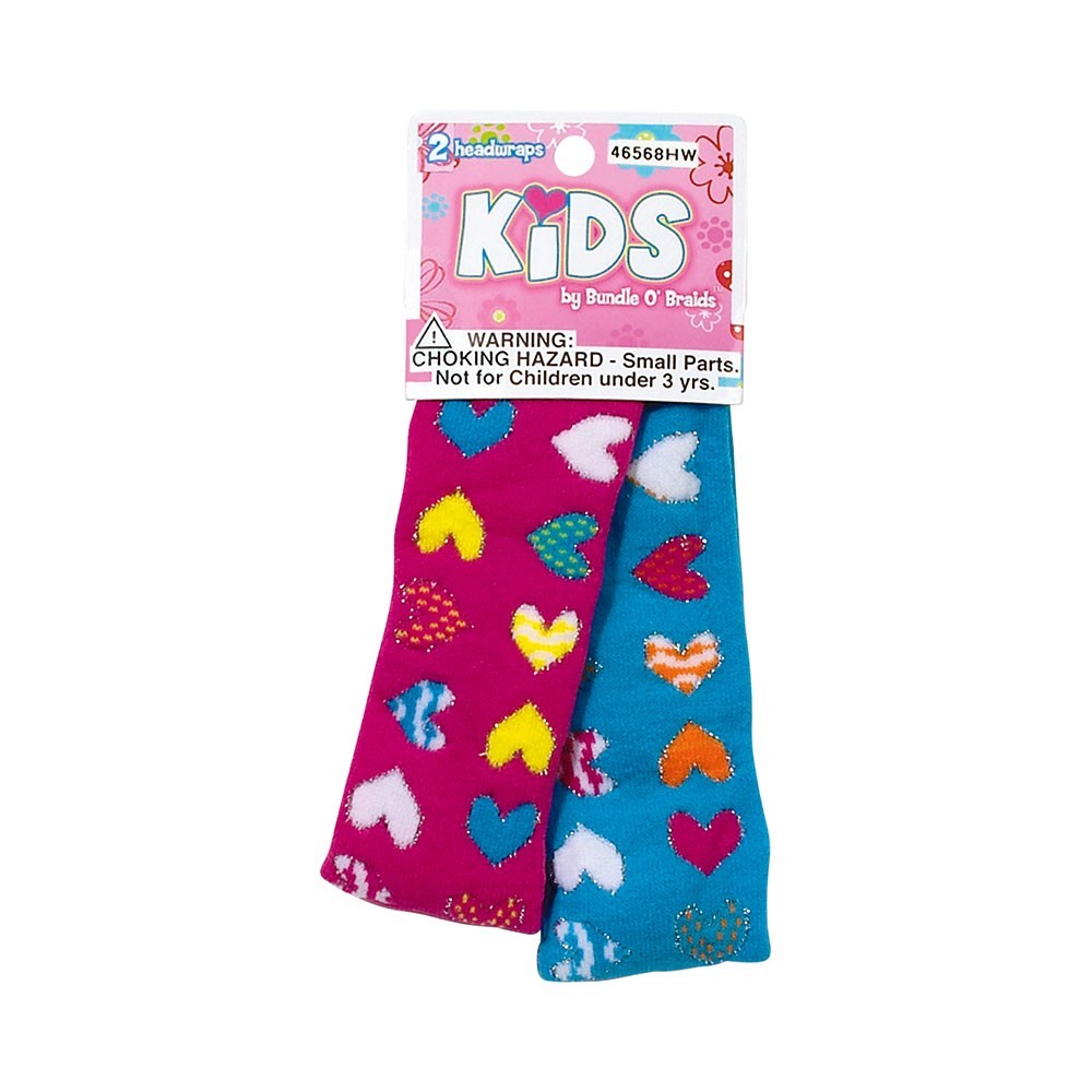 2pc Stretch Headwraps with Heart Print
