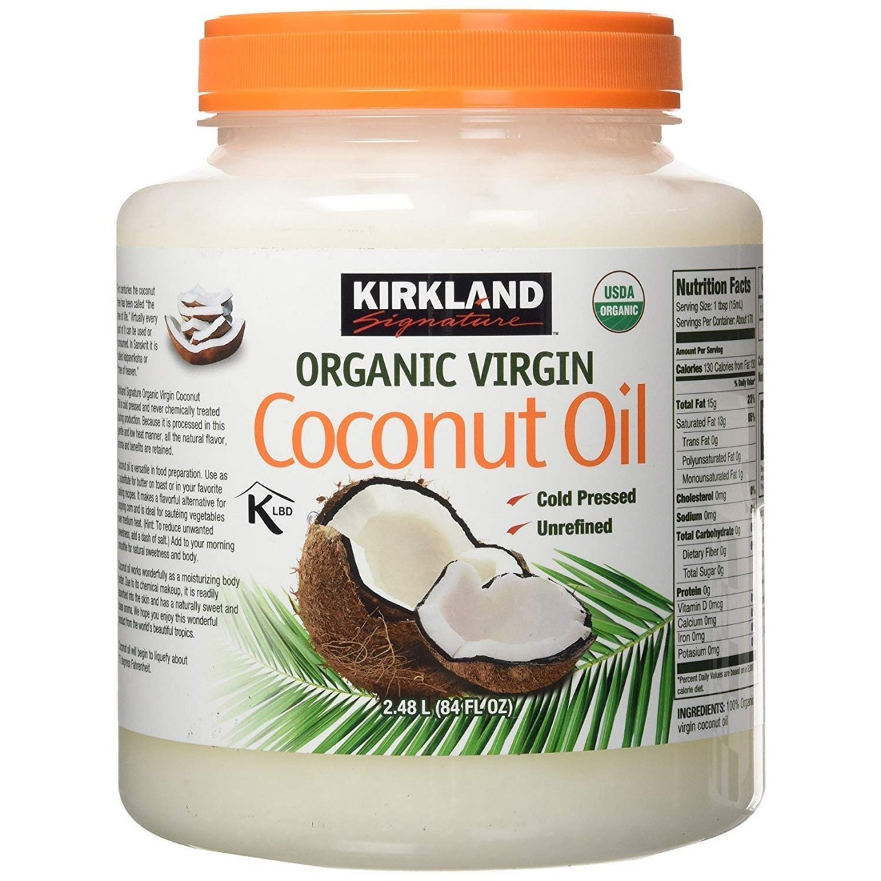 KIRKLAND ORGANIC VIRGIN COCONUT OIL 84oz
