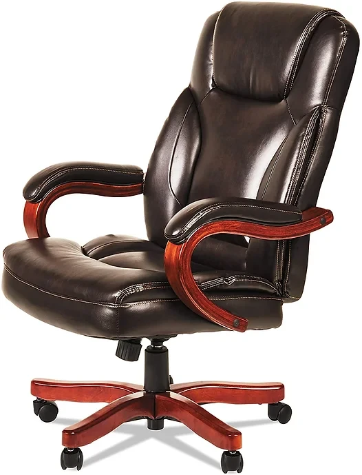 Alera Transitional Series Executive Wood Chair (Chocolate Marble Seat/Back, Waln