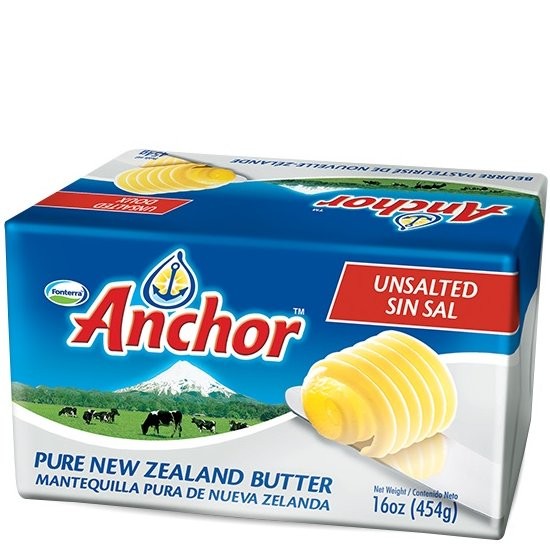 ANCHOR BUTTER UNSALTED 454g
