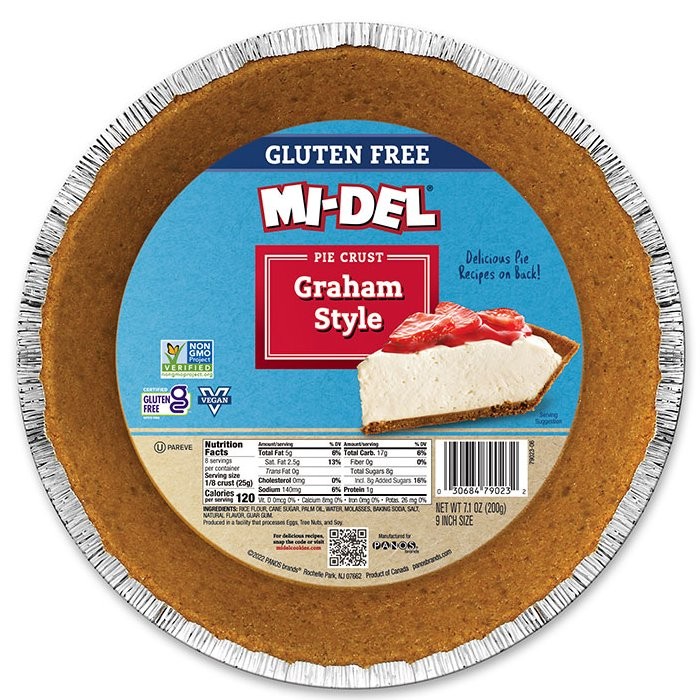 MIDEL GRAHAM PIE CRUST GLUTEN FREE 7.1oz