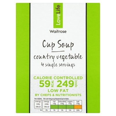 WAITROSE SOUP COUNTRY VEG 4x16.5g