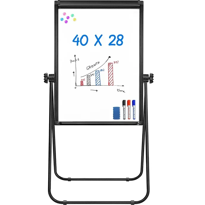 40x28 Magnetic Dry Erase Board Flipchart Board Double Sided Easel Board Portable