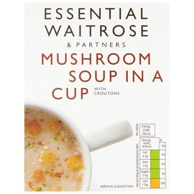 WAITROSE CUP SOUP MUSHROOM 4x24g