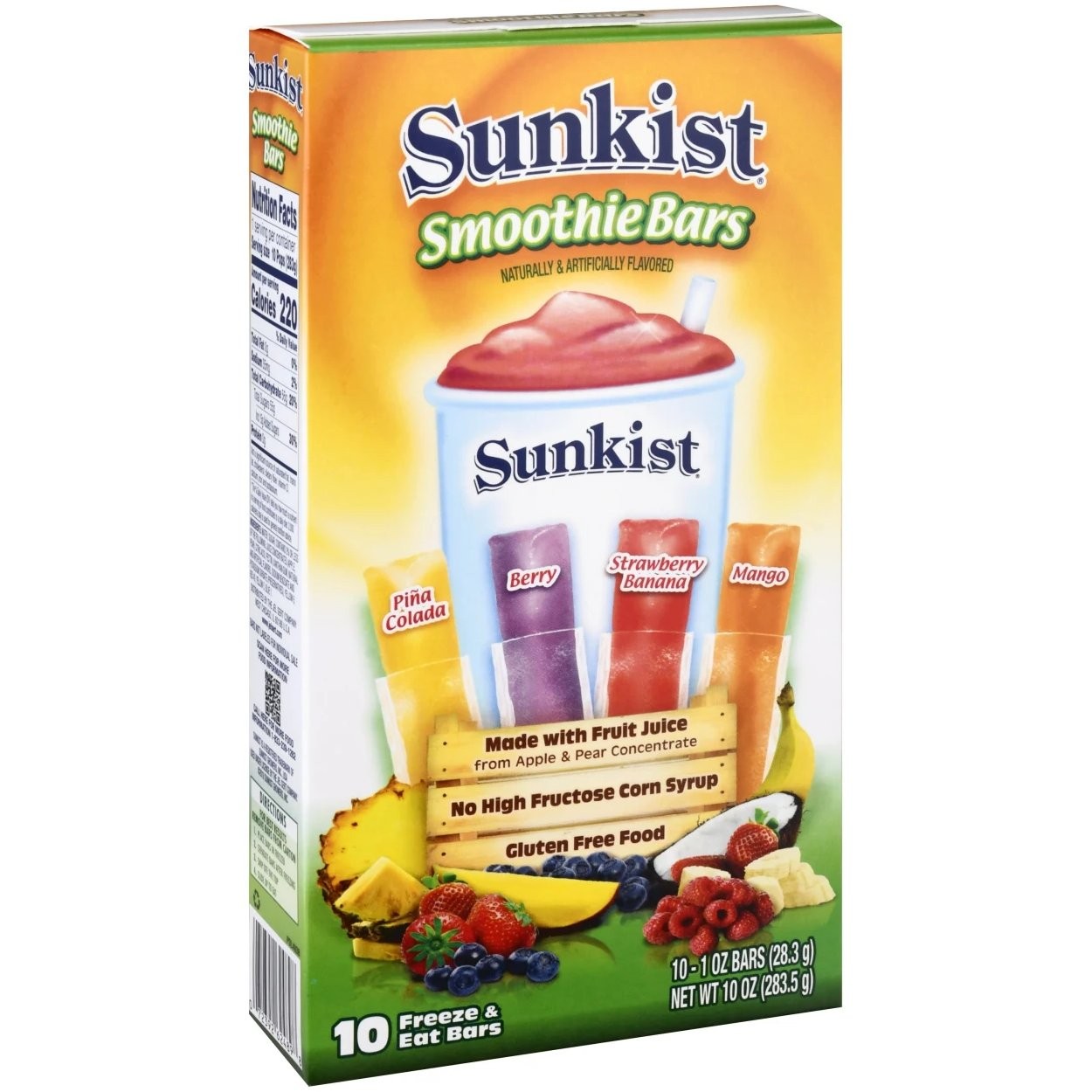 SUNKIST SMOOTHIE FREEZER BARS 10ct