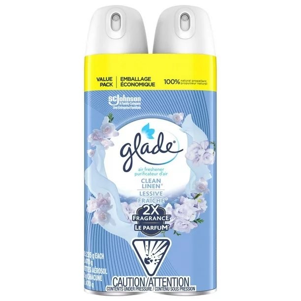 GLADE SPRAY CLEAN LINEN 2x8.3oz