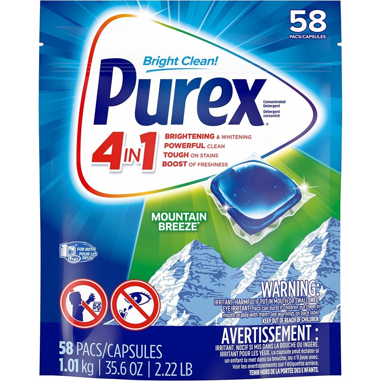 PUREX DETERGENT PODS MTN BREEZE 1.01kg