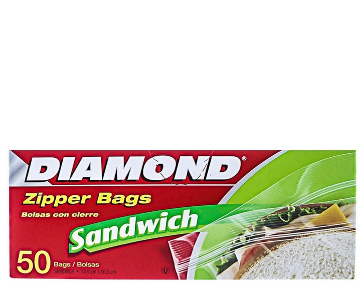 DIAMOND SANDWICH ZIPPER BAGS 50s