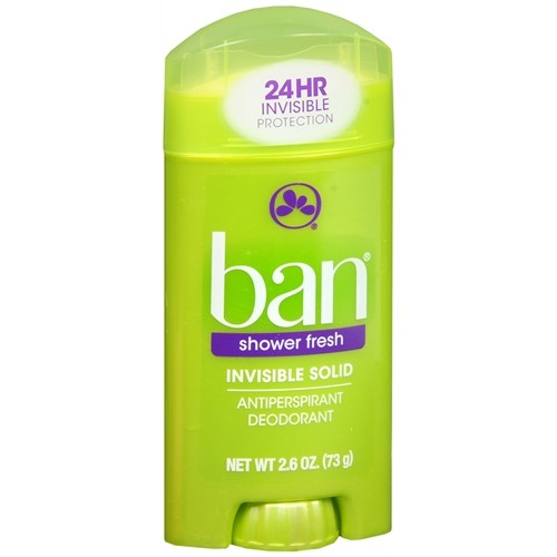 Ban Invisible Solid, Antiperspirant & Deodorant, Shower Fresh 2.6 oz (73 ml)