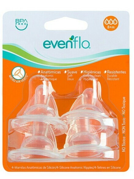 Evenflo Classic Nipple Medium Flow 4pk 3-12m