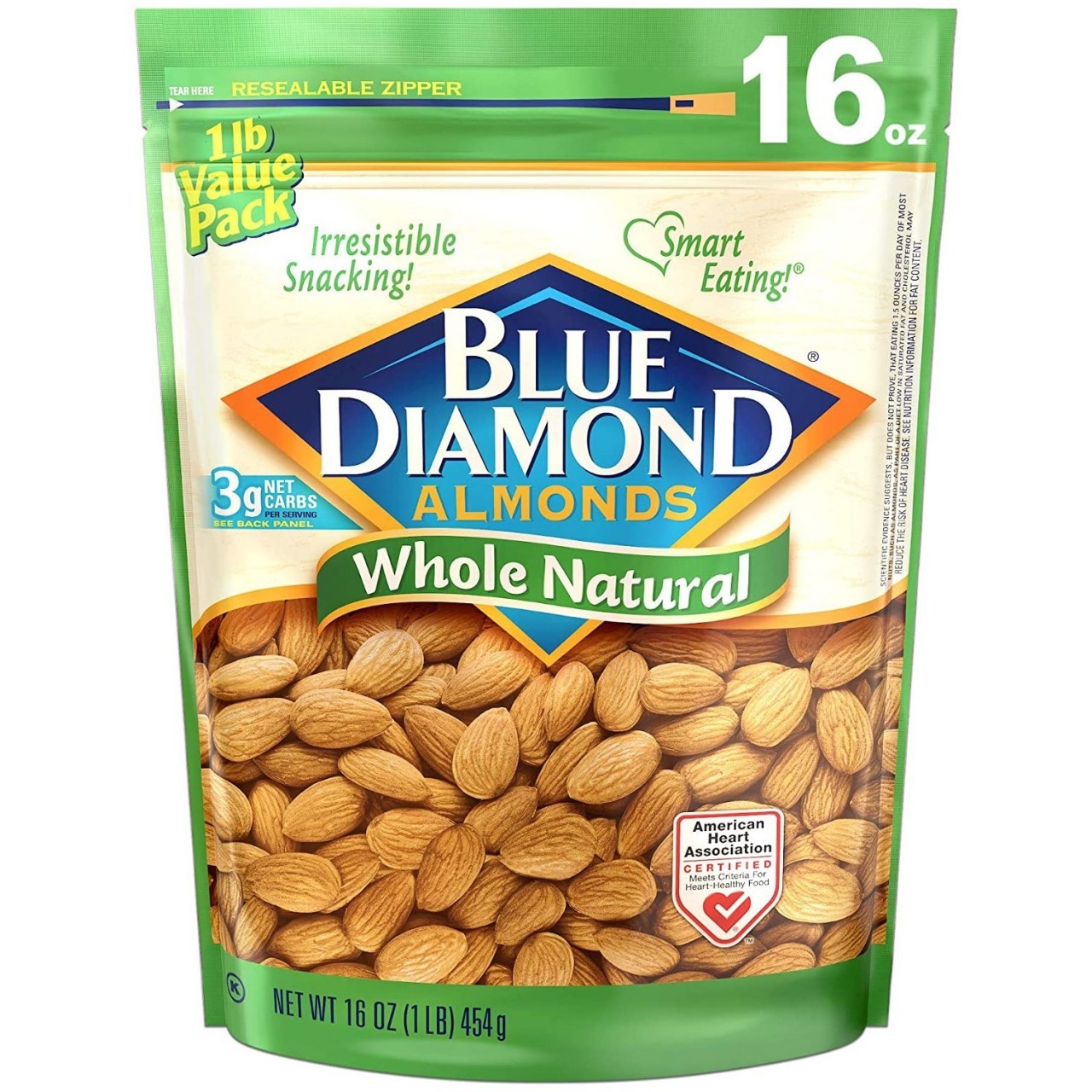 BLUE DIAMOND ALMOND WHOLE NATURAL 454g