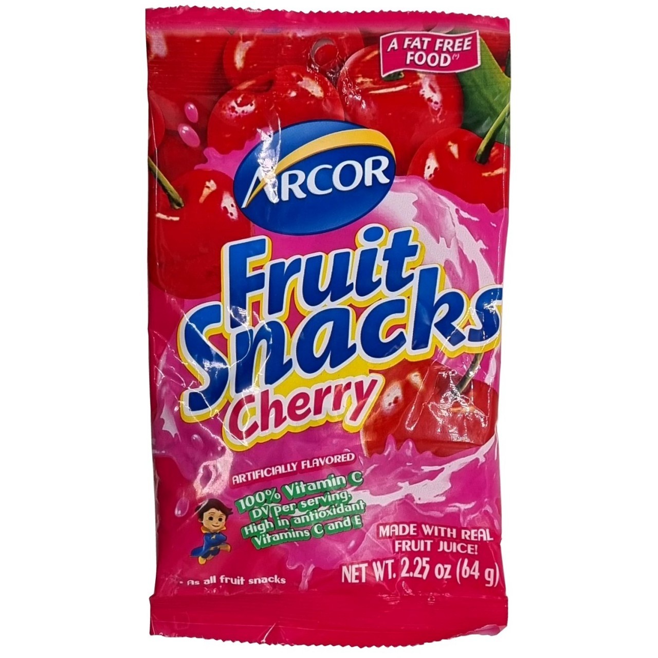 ARCOR FRUIT SNACKS CHERRY 2.25oz