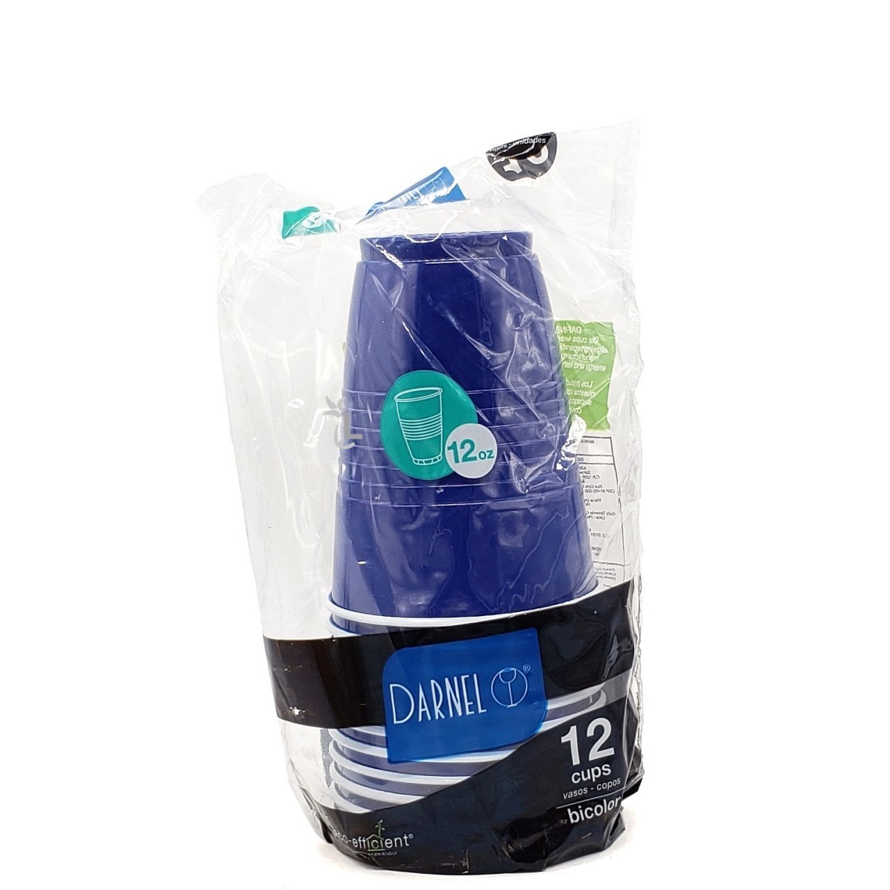 DARNEL PLASTIC CUPS BLUE 12x12oz