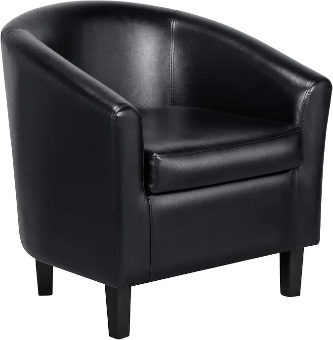 Yaheetech Barrel Faux Leather Club Chair