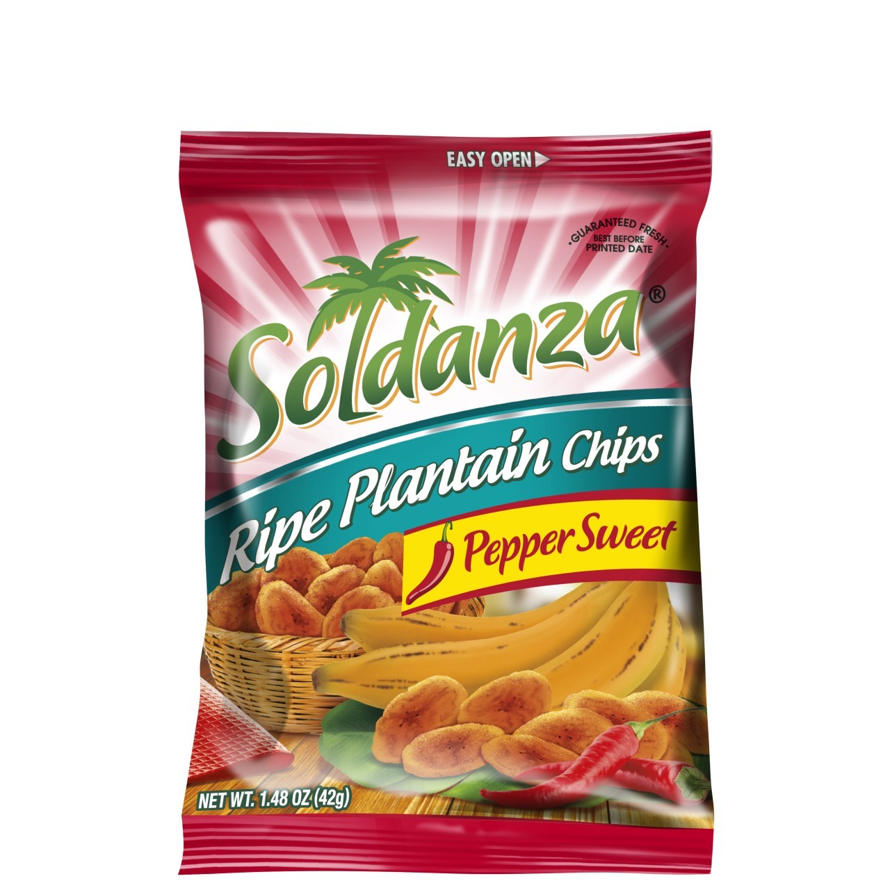 SOLDANZA PLANTAIN CHIPS RIPE 42g SOLDANZA PLANTAIN CHIPS PEPPER SWT 42g