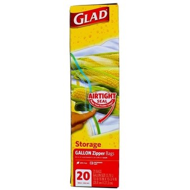 GLAD STORAGE BAGS ZIP 20x1gal