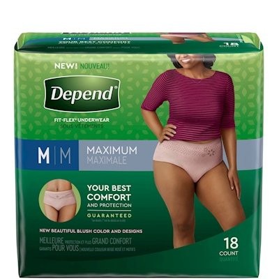 DEPEND UNDERWEAR (W) MED 18s