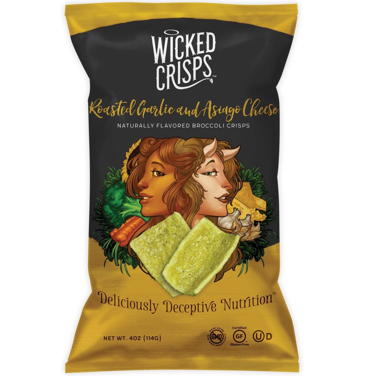 WICKED CRISPS ROASTED GARLIC ASIAGO 4oz