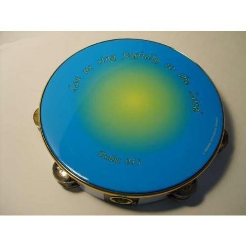 Remo Tambourine, 10" Diameter, 8 Pairs Jingles x 2 Rows, 'Heavenly Light' Graphic
