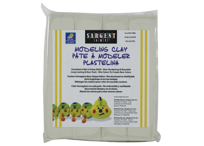 Sargent Art 22-4000 1-Pound Solid Color Modeling Clay, Cream