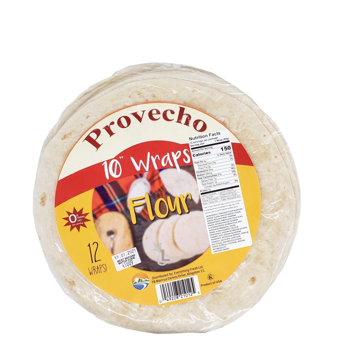 PROVECHO WRAPS FLOUR 12x10in