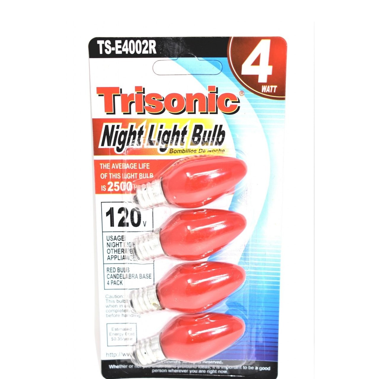TRISONIC NIGHT LIGHT BULBS 4s