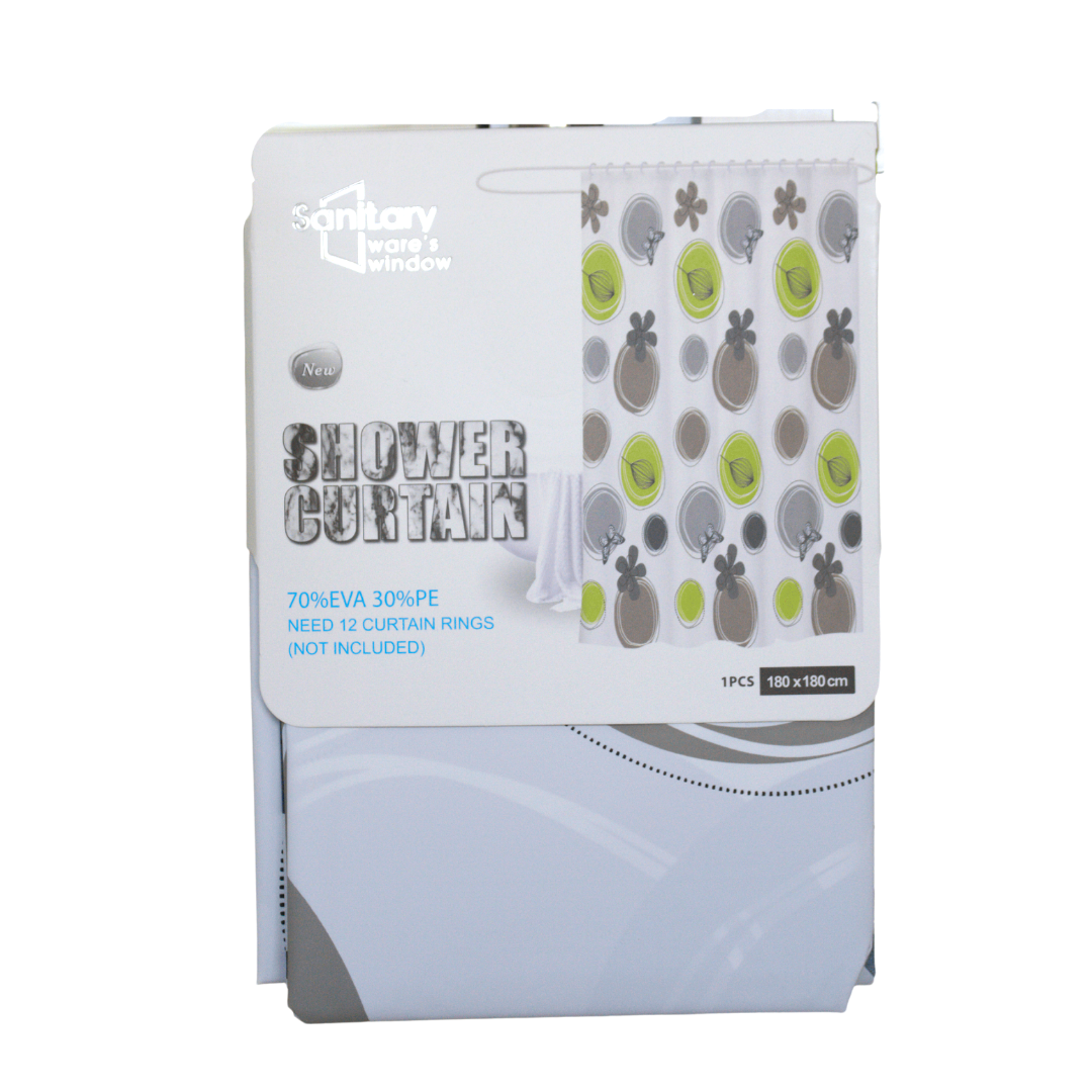 Sanitary Ware's Window Shower Curtain 1 PCS , 180 x 180 cm