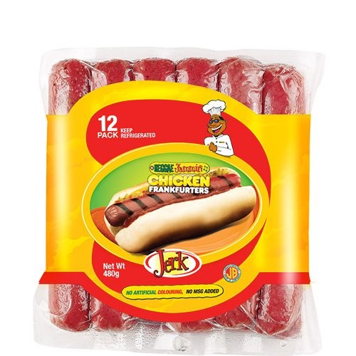 REGGAE JAMMIN CHICKEN FRANKFURTER JERK 480G
