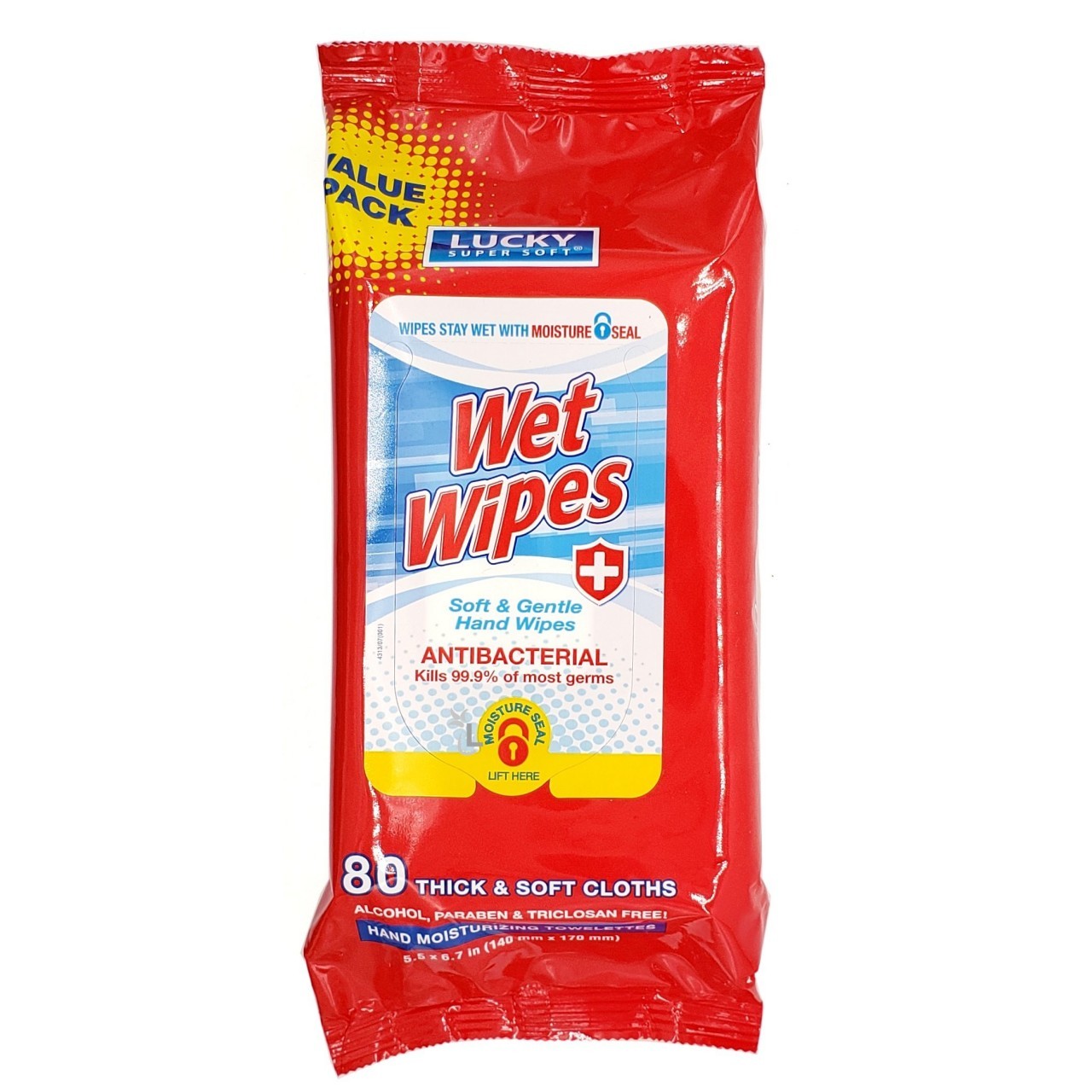 LUCKY WET WIPES ANTIBACTERIAL 80s