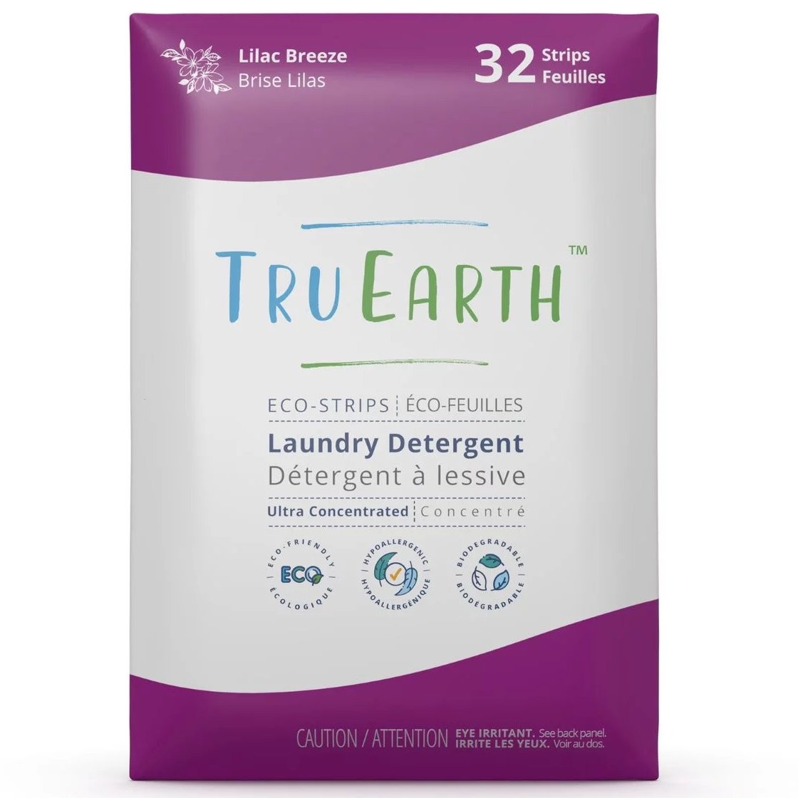 TRU EARTH DETERGENT STRIPS LILAC 32s