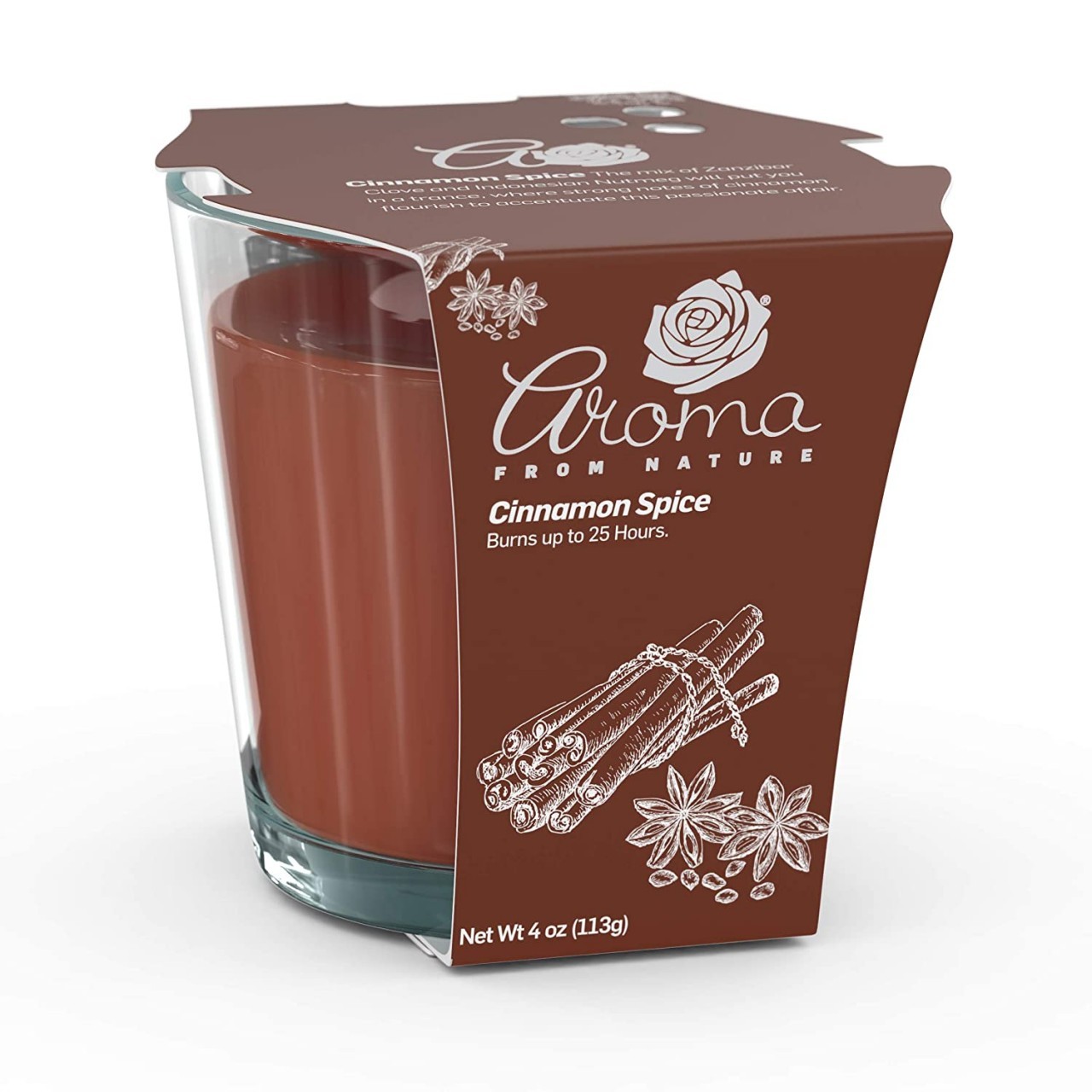 AROMA NATURALS CANDLE CINN SPICE 4oz