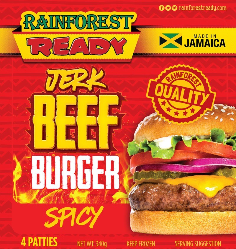 RAINFOREST SPICY BEEF JERK BURGER 340G
