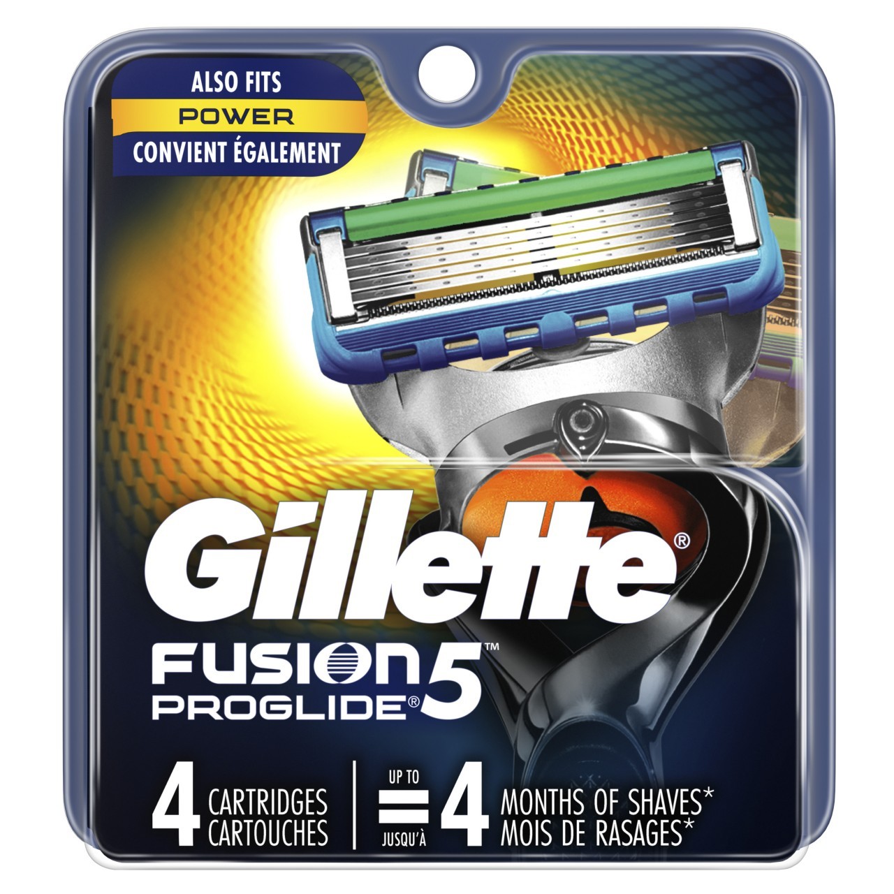 GILLETTE FUSION PROGLIDE PWR CART 4s