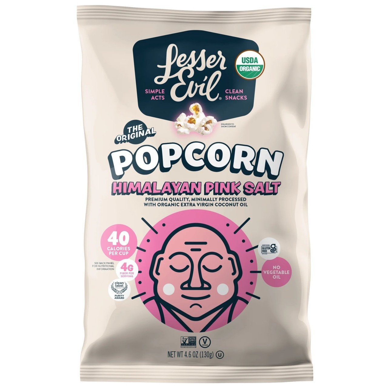 LESSER EVIL POPCORN HIMALAYA PINK 4.6oz
