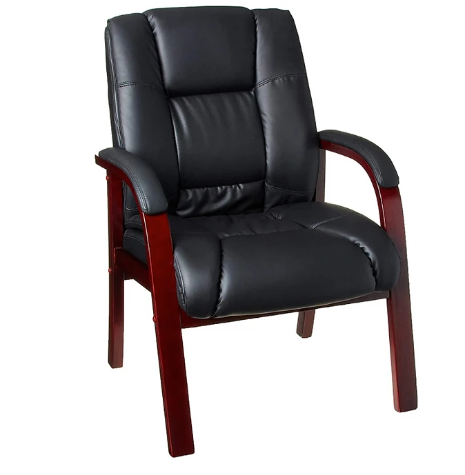 Boss Office Mid Back Wood-Finished Guest Chair