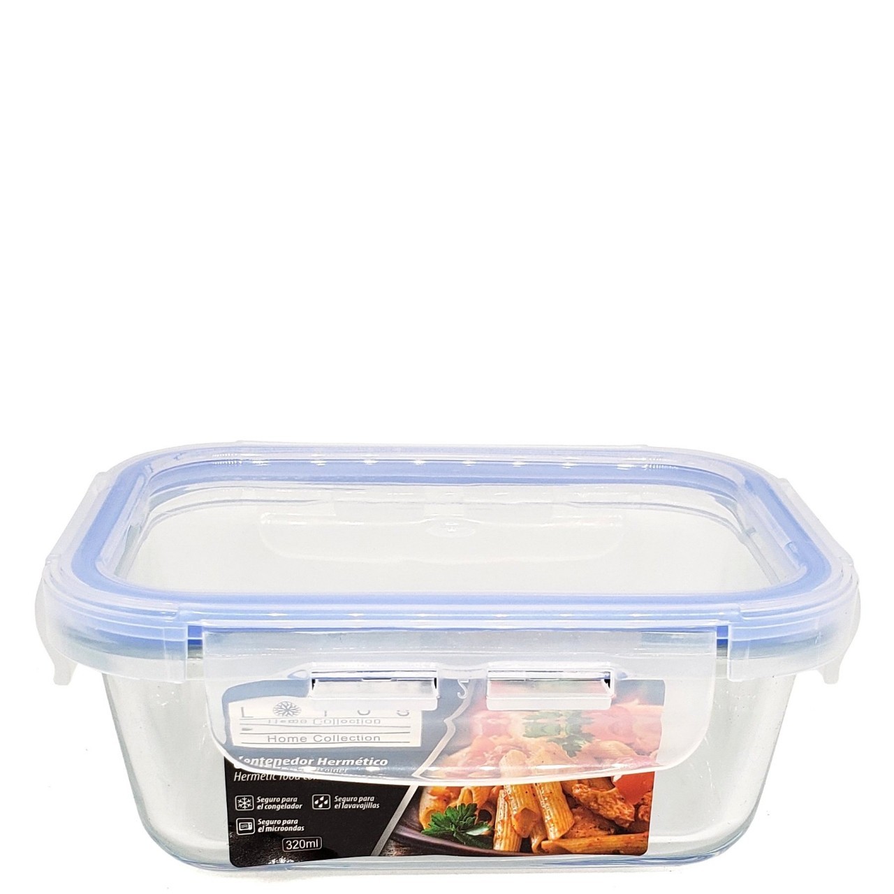 LOTUS HOME GLASS CONTAINER RECT 320ml