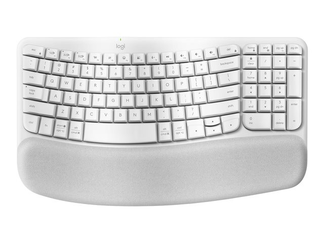 Logitech Ergo Series Wave Keys Wireless Ergonomic Keyboard with Cushioned Palm Rest, Off-white - Keyboard - with cushioned palm rest