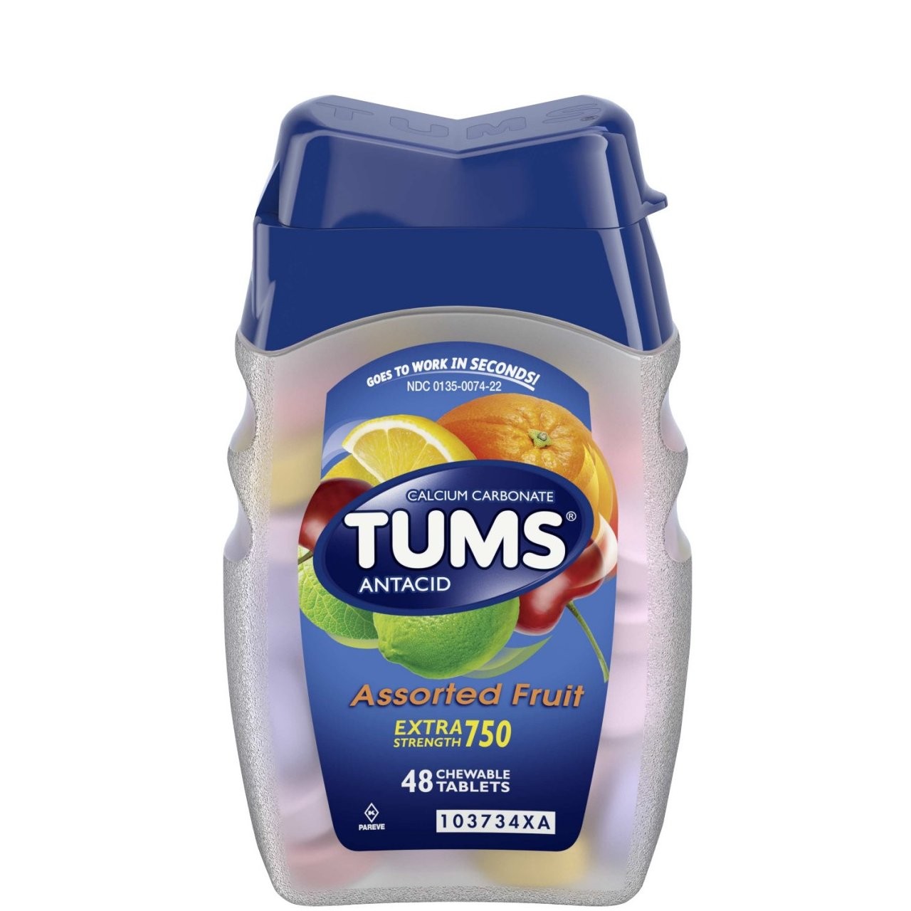 TUMS EXTRA STRENTH ASSORTED FRUIT 48s