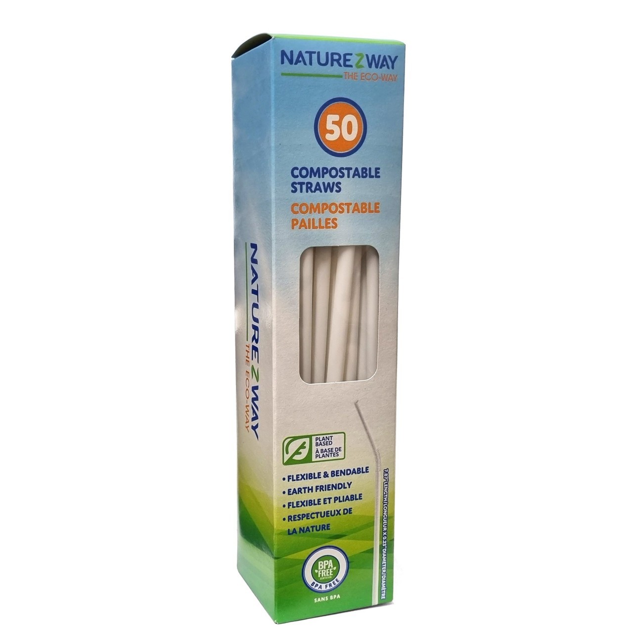 NATURZ COMPOSTABLE STRAWS 50s