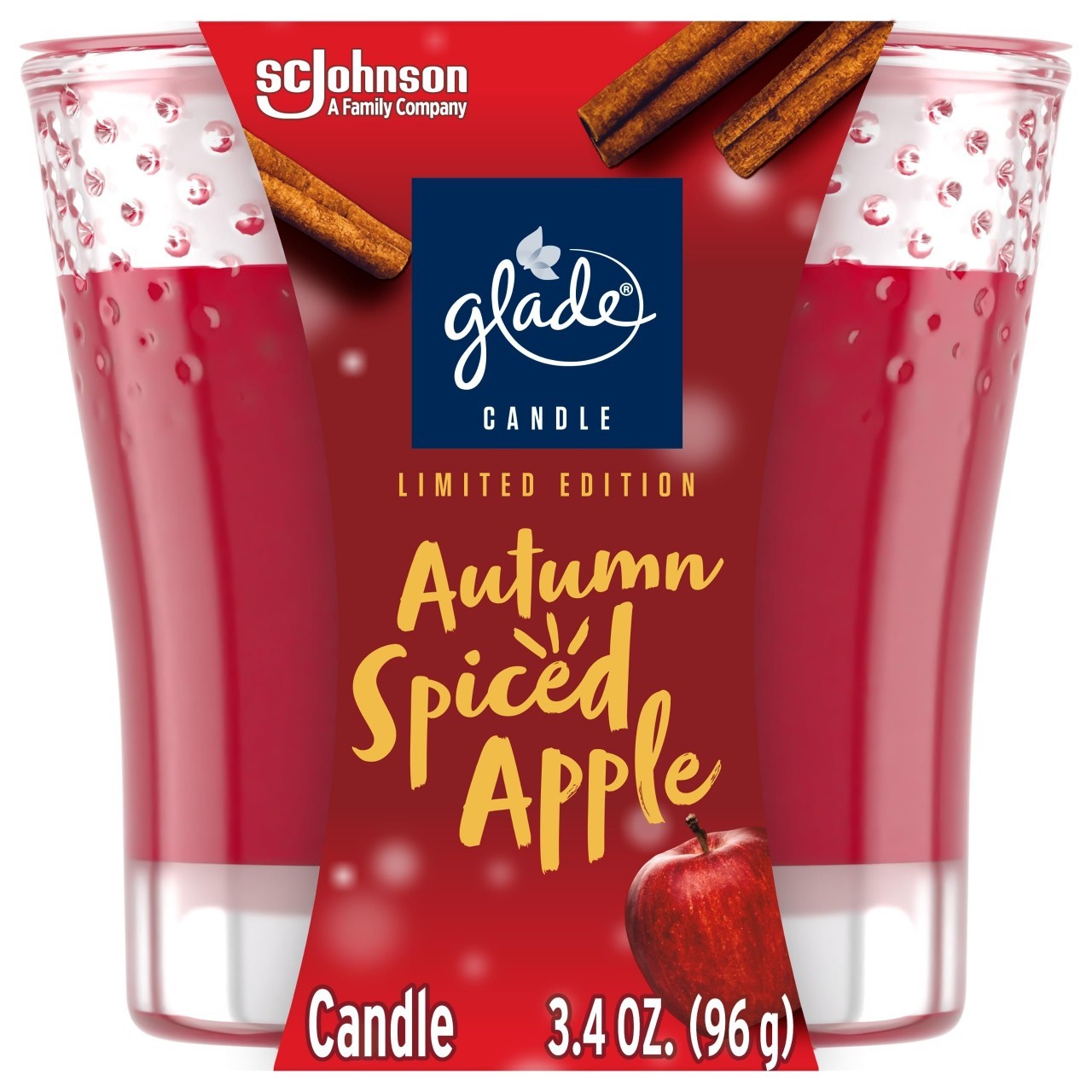 GLADE CANDLE AUTUMN SPICED APPLE 3.4oz