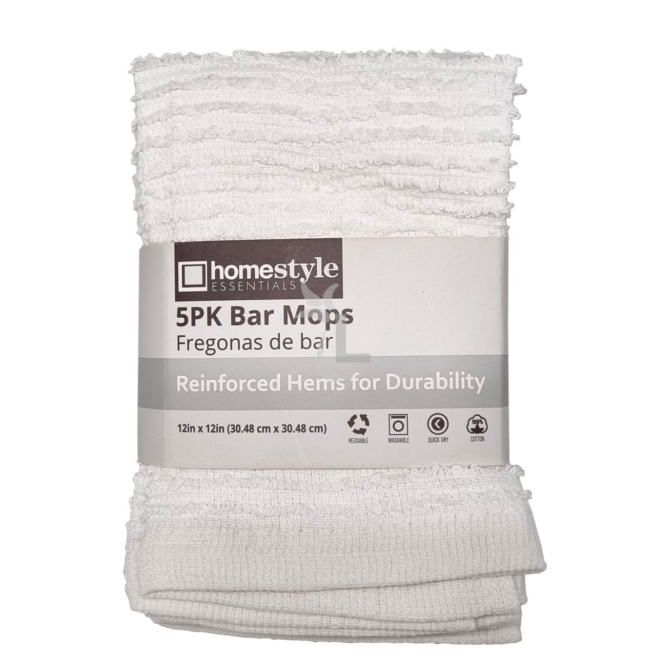 HOMESTYLE ESSENTIALS BAR MOP WHITE 5pk