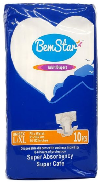 BEMSTAR ADULT DIAPERS (L/XL) 10