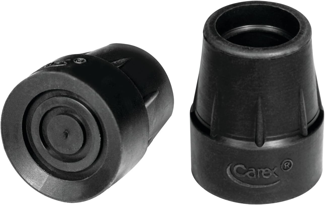 Carex Cane Tips 7/8" Blk Pair