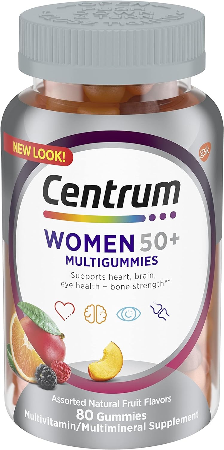 Centrum Multigummies Multivitamin for Women 50 Plus Gummies, Fruit, 80 Ct