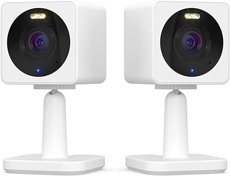 WYZE Cam OG Indoor/Outdoor 1080p WI-Fi Smart Home Security Camera with Color Night Vision, Built-in Spotlight, Motion Detection, 2-Way Audio, Compatible with Alexa & Google Assistant, White (2-pack)