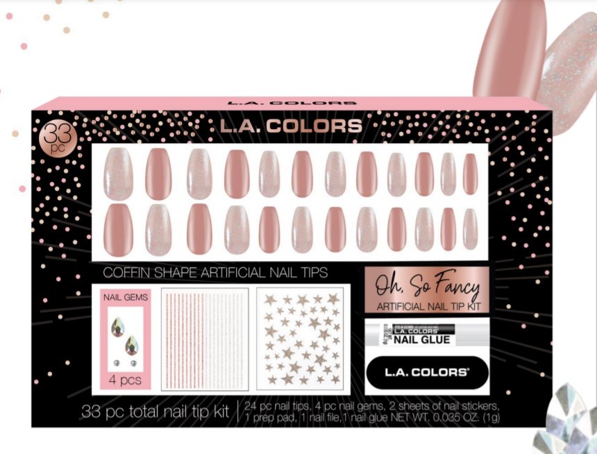 L.A. Colors Artificial Nail Set- Coffin Shaped