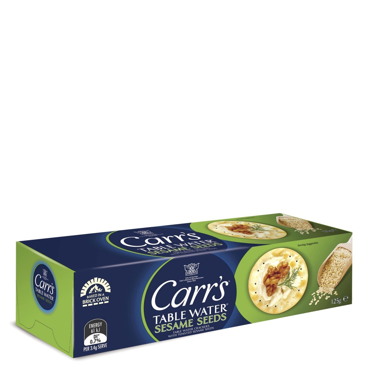 CARRS TBL WATER CRACKERS SESAME 125g