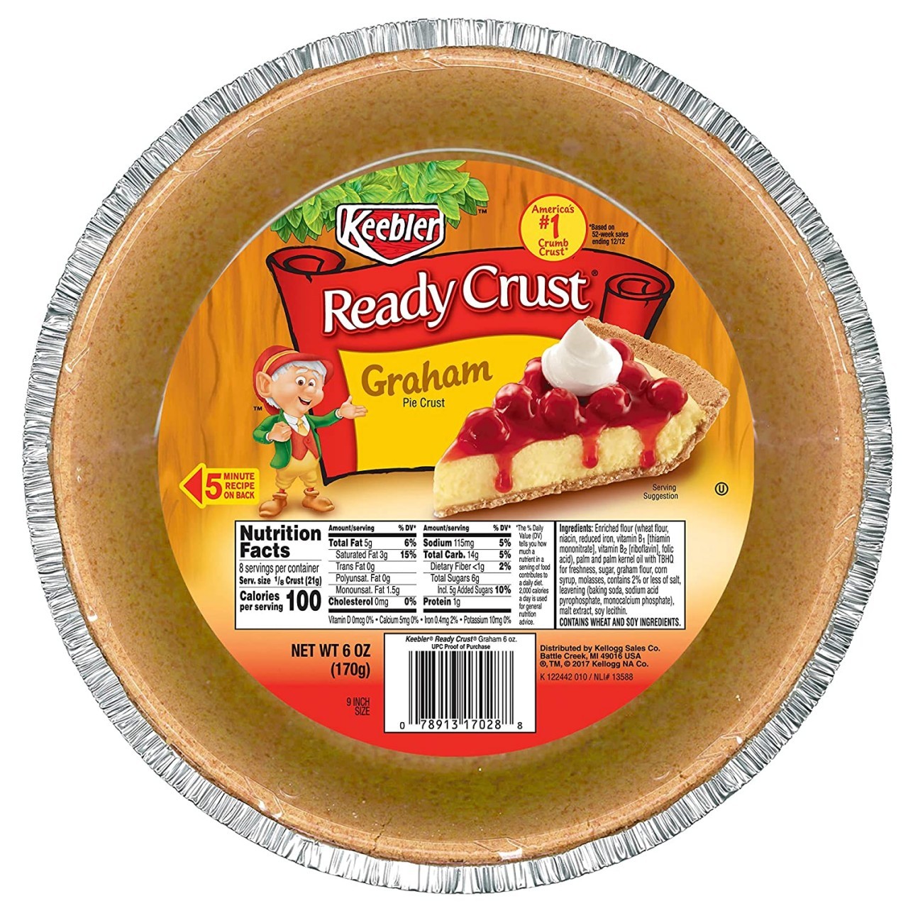 KEEBLER GRAHAM PIE CRUST 9in 170g